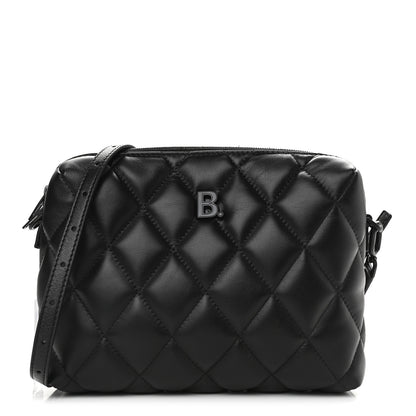 Balenciaga Nappa Calfskin Quilted Touch B Camera Shoulder Bag Black 1 of 8