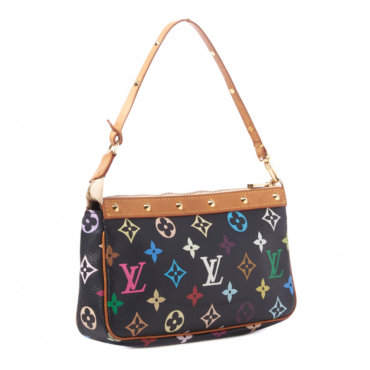 Louis Vuitton Monogram Multicolor Pochette Accessories Black 2 of 8