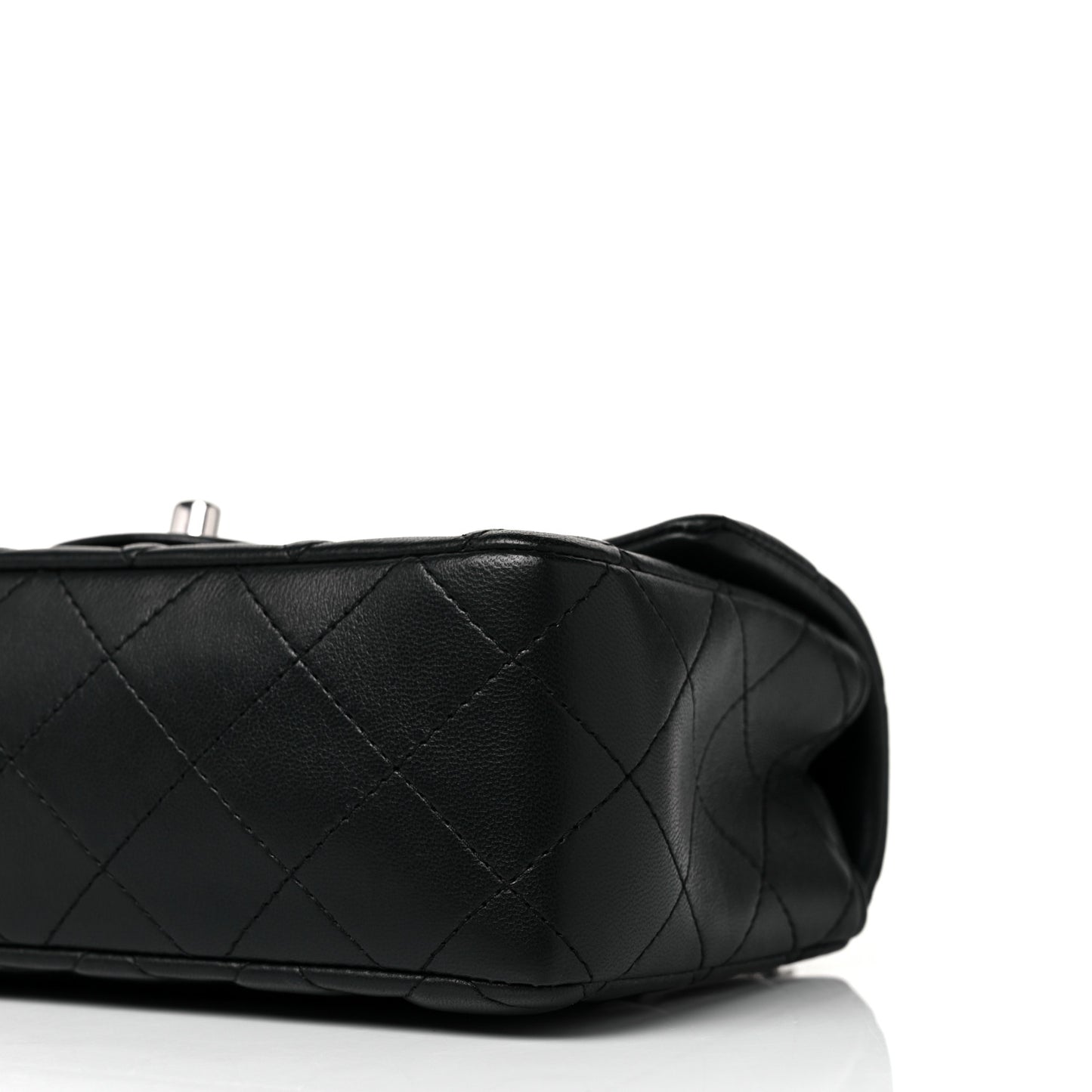 Lambskin Quilted Mini Rectangular Flap Black