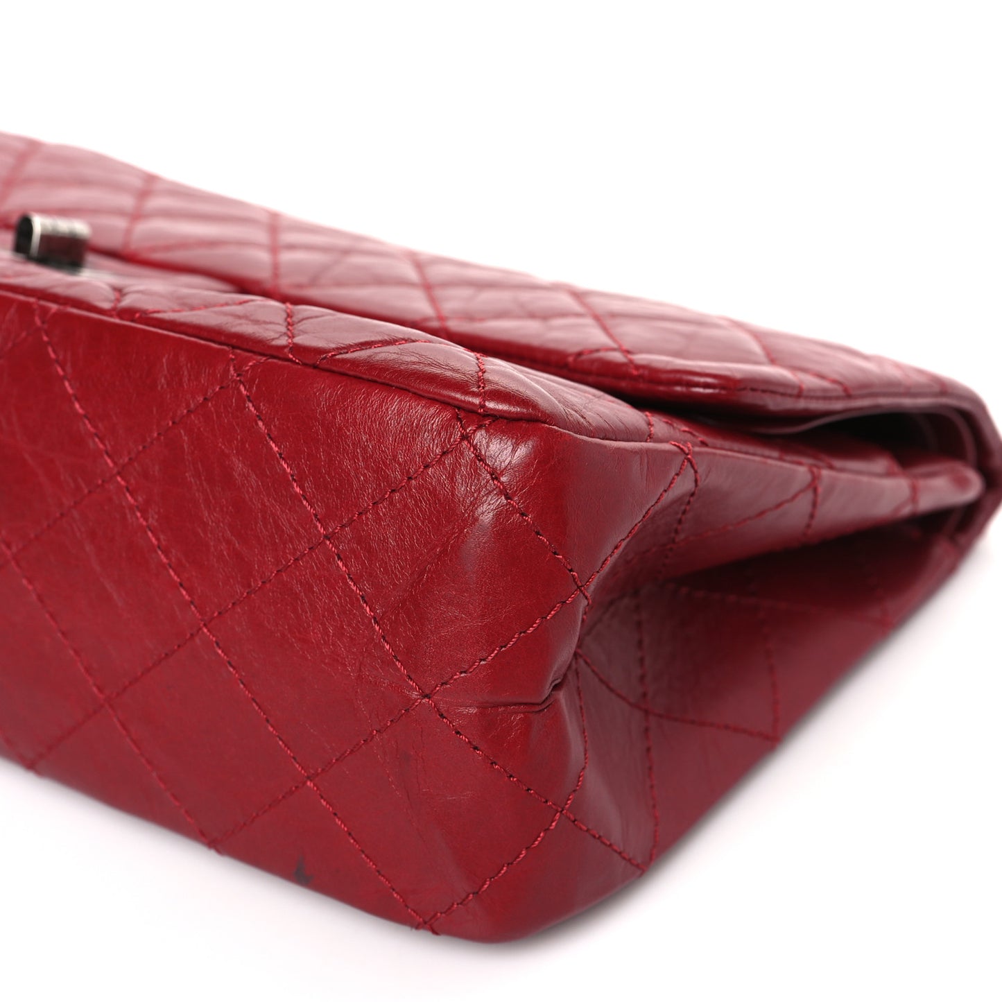 Aged Calfskin Quilted 2.55 Reissue 227 Flap Red