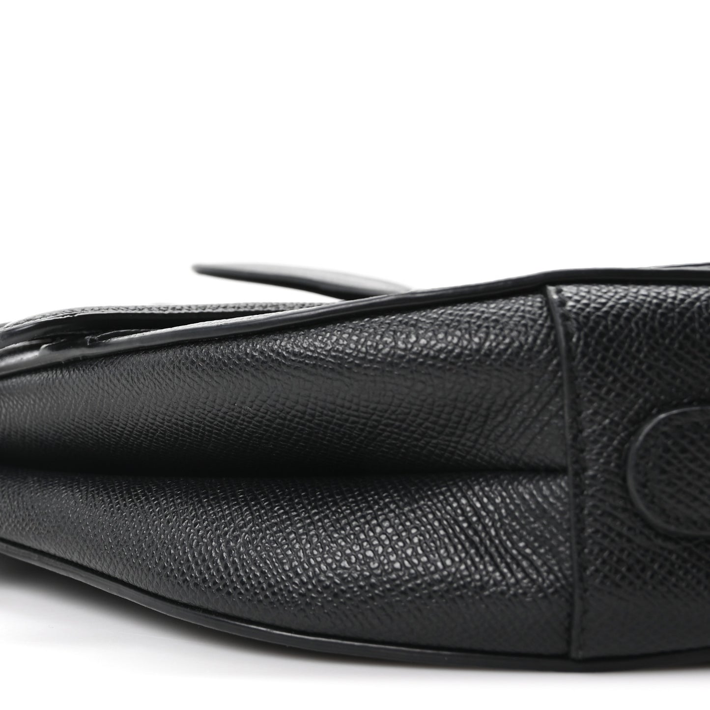 Grained Calfskin Saddle Bag Black