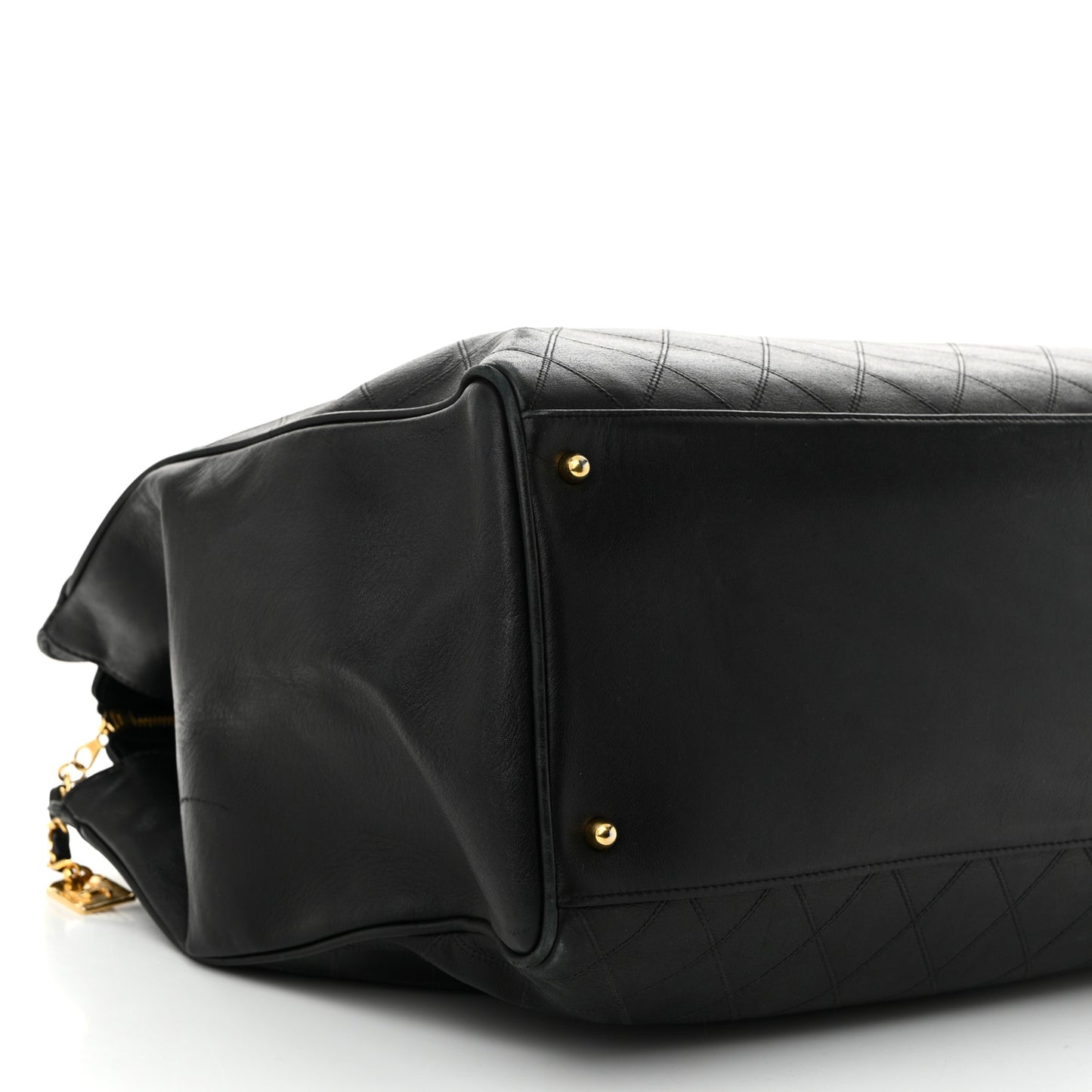 Calfskin Stitched XL Weekender Black