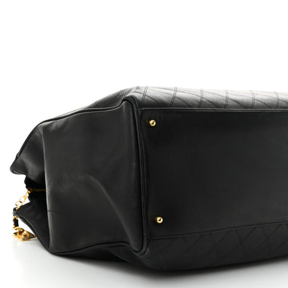 Chanel Calfskin Stitched XL Weekender Black 9 of 13