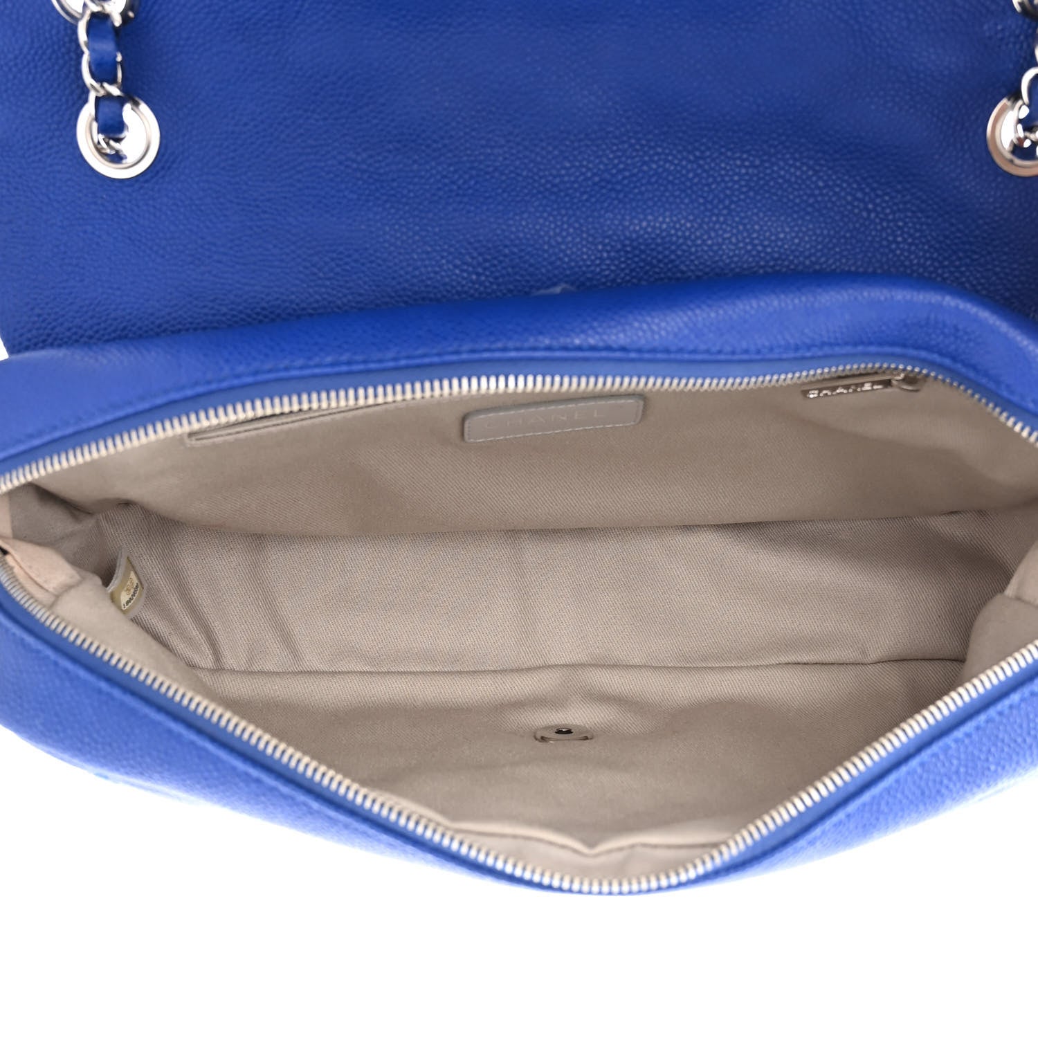 Chanel Caviar Quilted Jumbo Easy Flap Blue 5 of 10