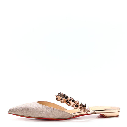 Christian Louboutin Mini Glitter Planet Choc Flat Mules 37 Courtisane Pink Bronze 1 of 8