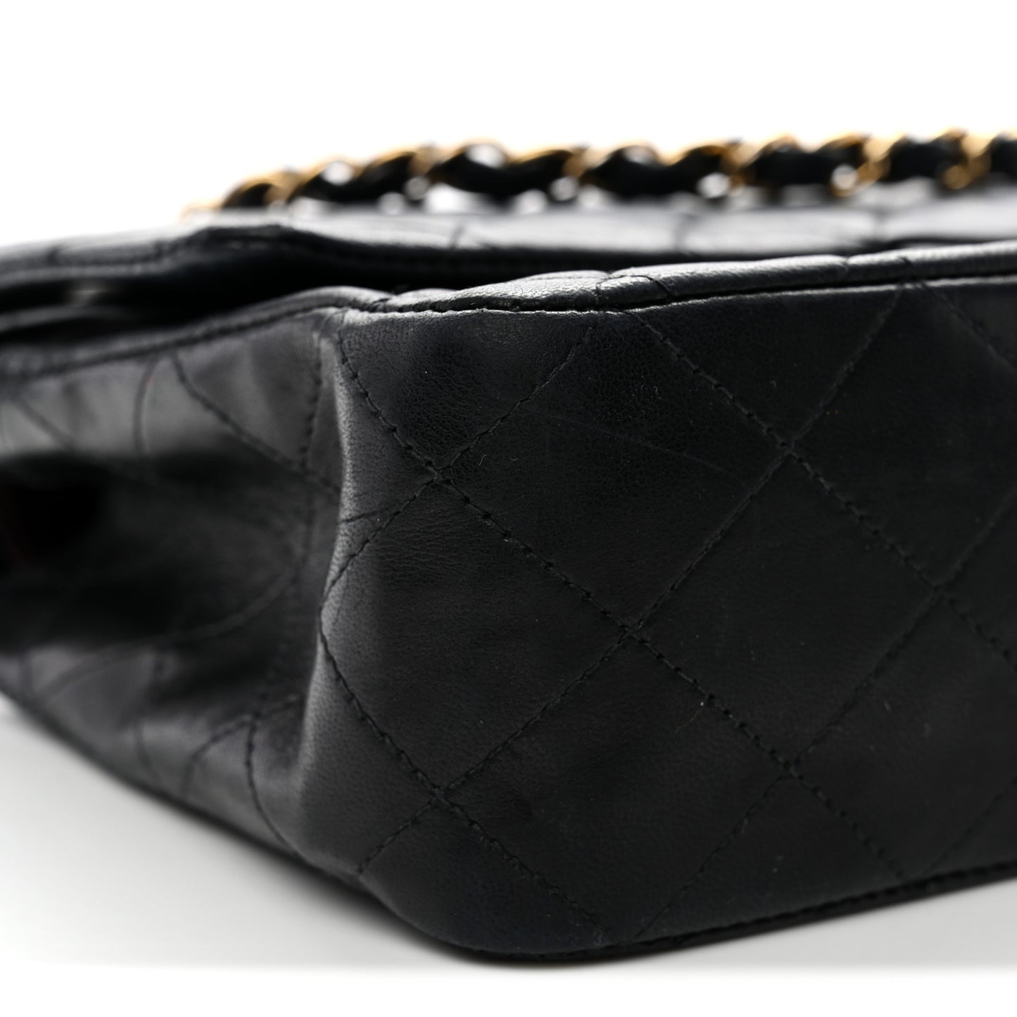 Lambskin Quilted Small Double Flap Black