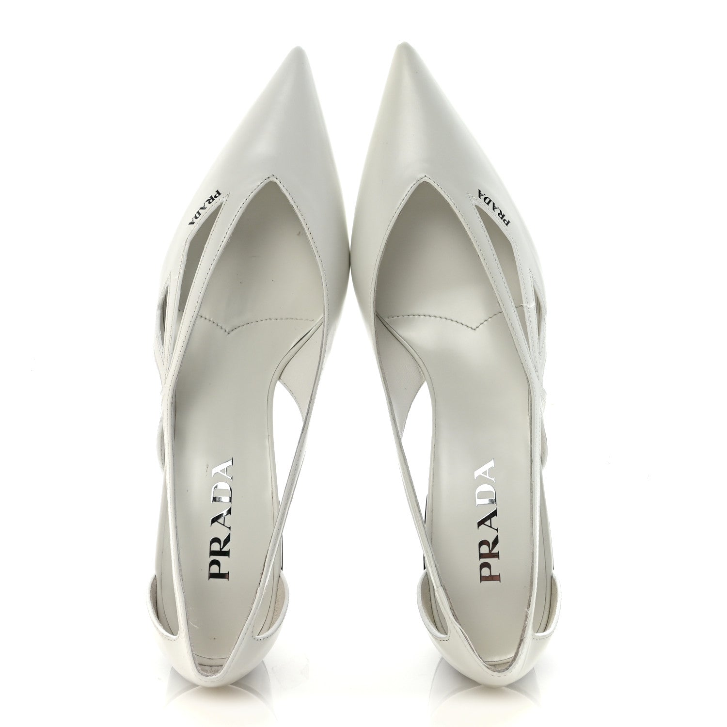 Prada Spazzolato Cutout 55mm Pumps 39 White 2 of 9