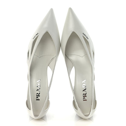 Prada Spazzolato Cutout 55mm Pumps 39 White 2 of 9