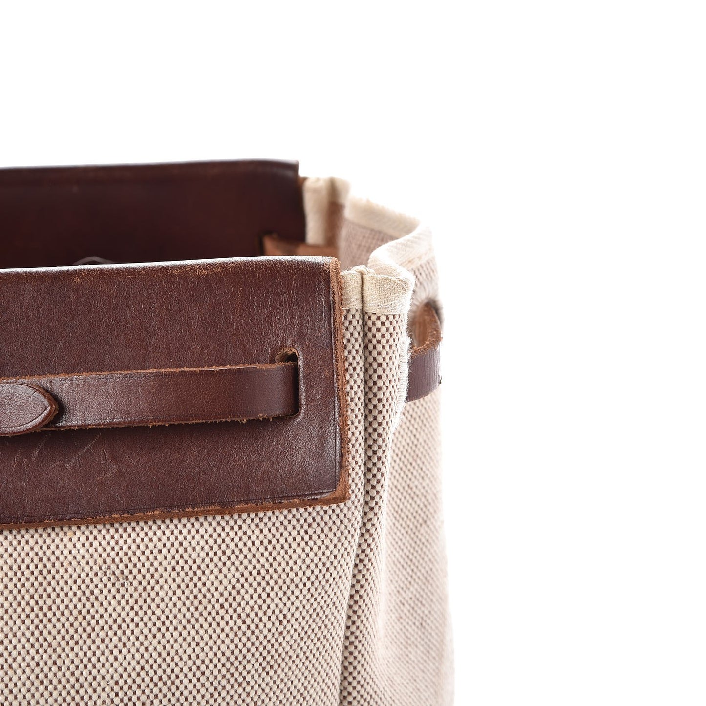 Toile Vache Calfskin Herbag Cabas Havane