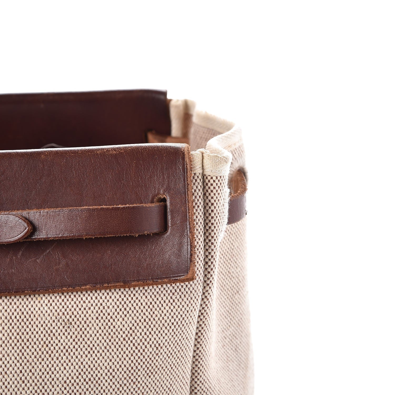 Hermes Toile Vache Calfskin Herbag Cabas Havane 12 of 15