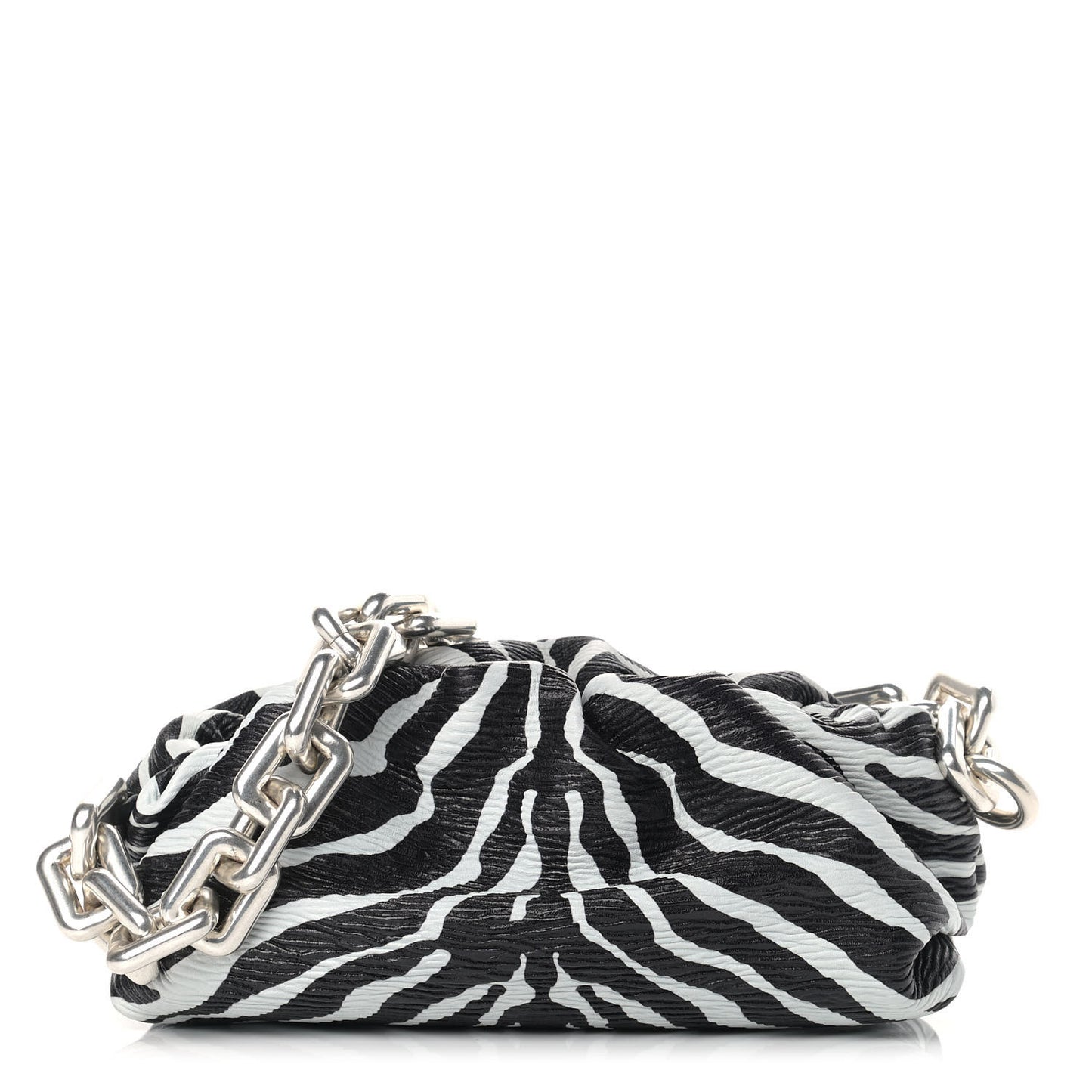 Nappa Zebra Print The Pouch Chain White Black