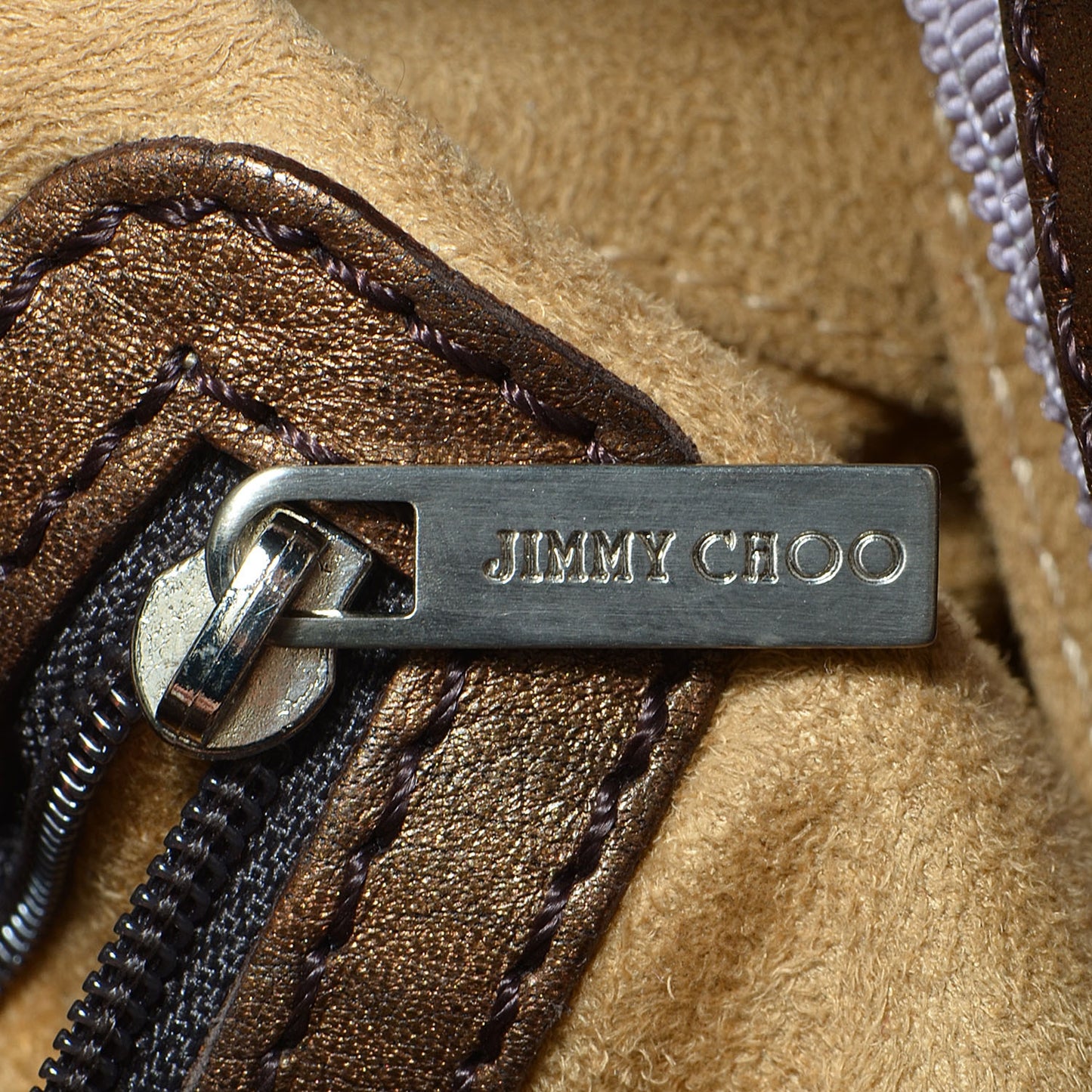Metallic Leather Suede Mahala Bronze