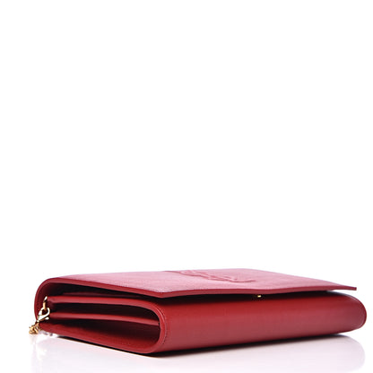 Saint Laurent Calfskin Belle de Jour Chain Clutch Red 3 of 10
