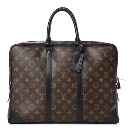 Louis Vuitton Monogram Macassar Porte Documents Voyage Soft Briefcase 1 of 10