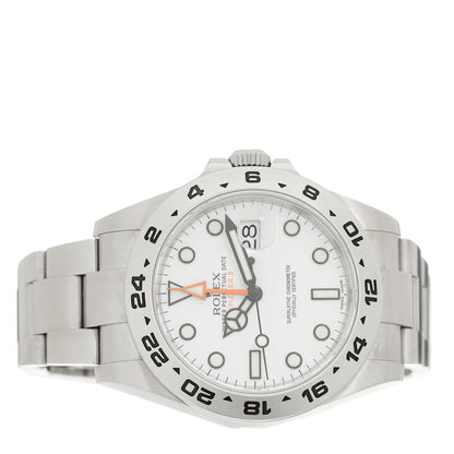 Rolex Stainless Steel 42mm Oyster Perpetual Date Explorer II Watch White 216570 2 of 4