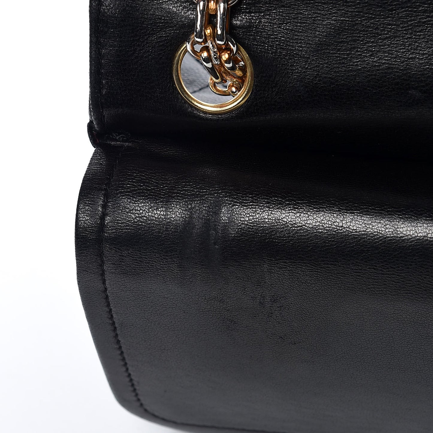 Lambskin Quilted Medium Double Flap Bijoux Chain Black