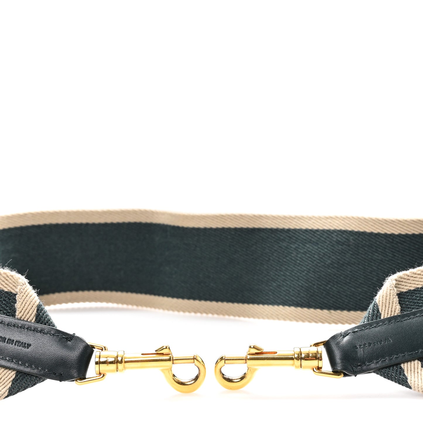 Jacquard Wool Logo Short Strap Green Natural