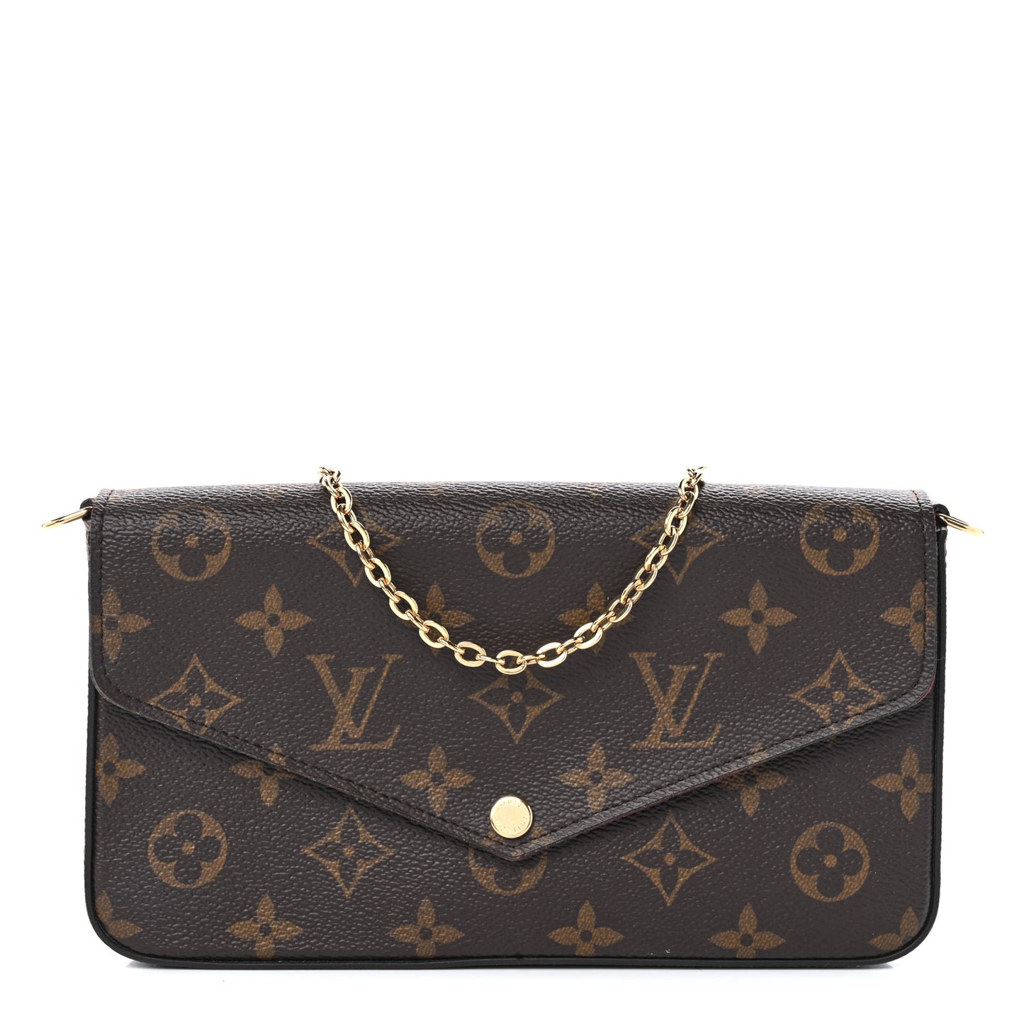 Monogram Pochette Felicie Chain Wallet Fuchsia