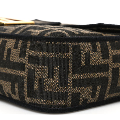 Fendi Fabric Jacquard FF 1974 Medium Baguette Tobacco Moro Black 10 of 11