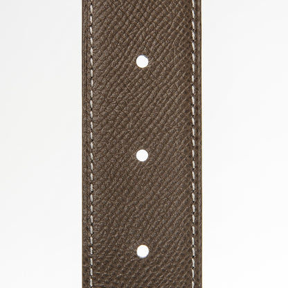 Hermes Epsom Swift 32mm Quizz H Belt 95 Etoupe Black 8 of 9