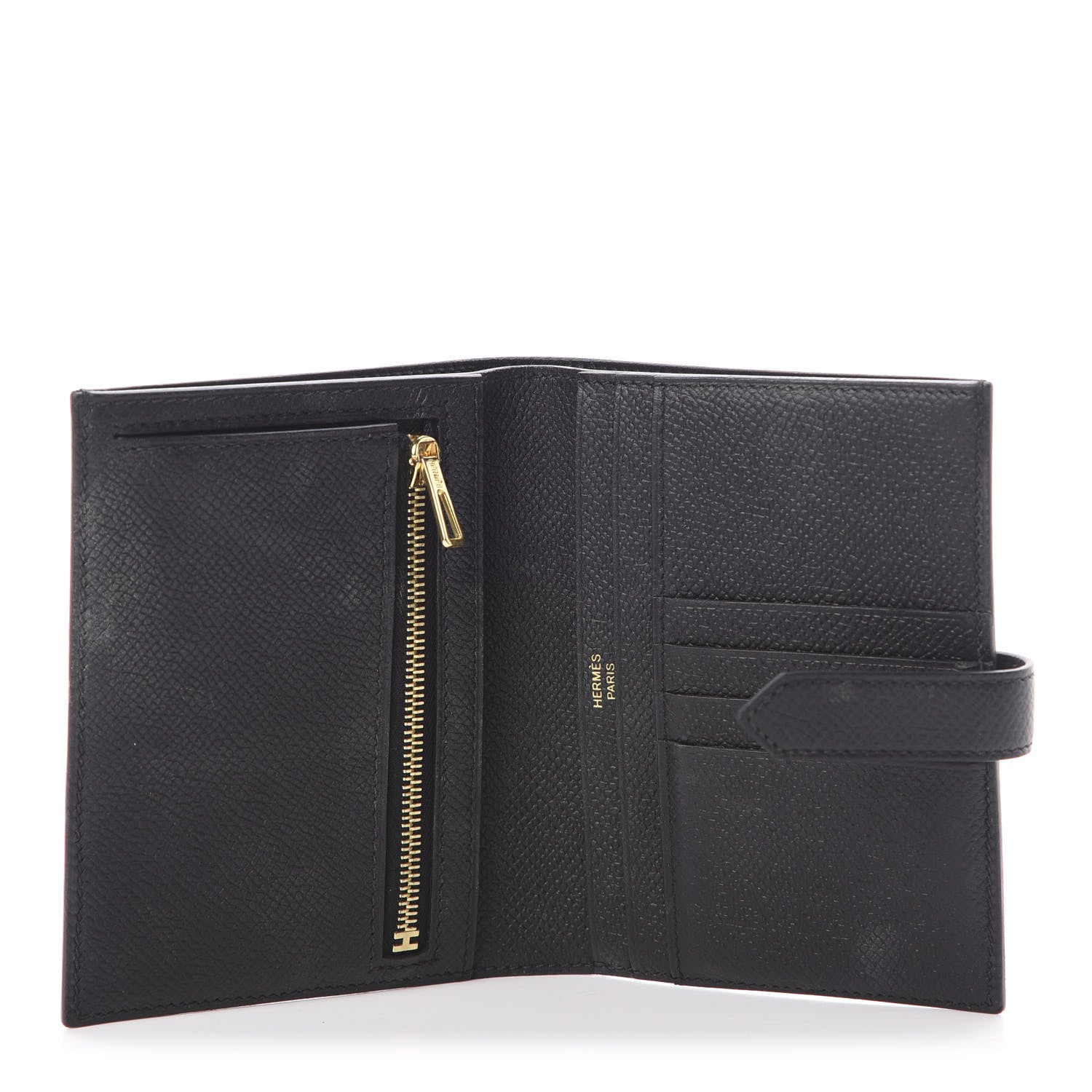 Hermes Epsom Bearn Compact Wallet Black 5 of 9