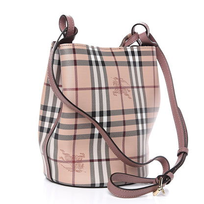 Burberry Haymarket Check Colours Small Lorne Bucket Crossbody Light Elderberry 2 of 11