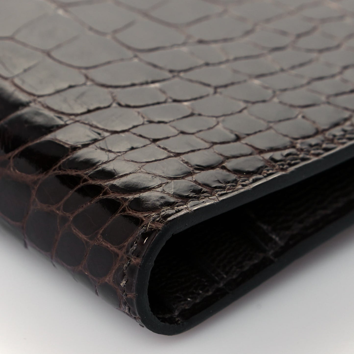 Shiny Niloticus Crocodile Bearn Wallet Macassar