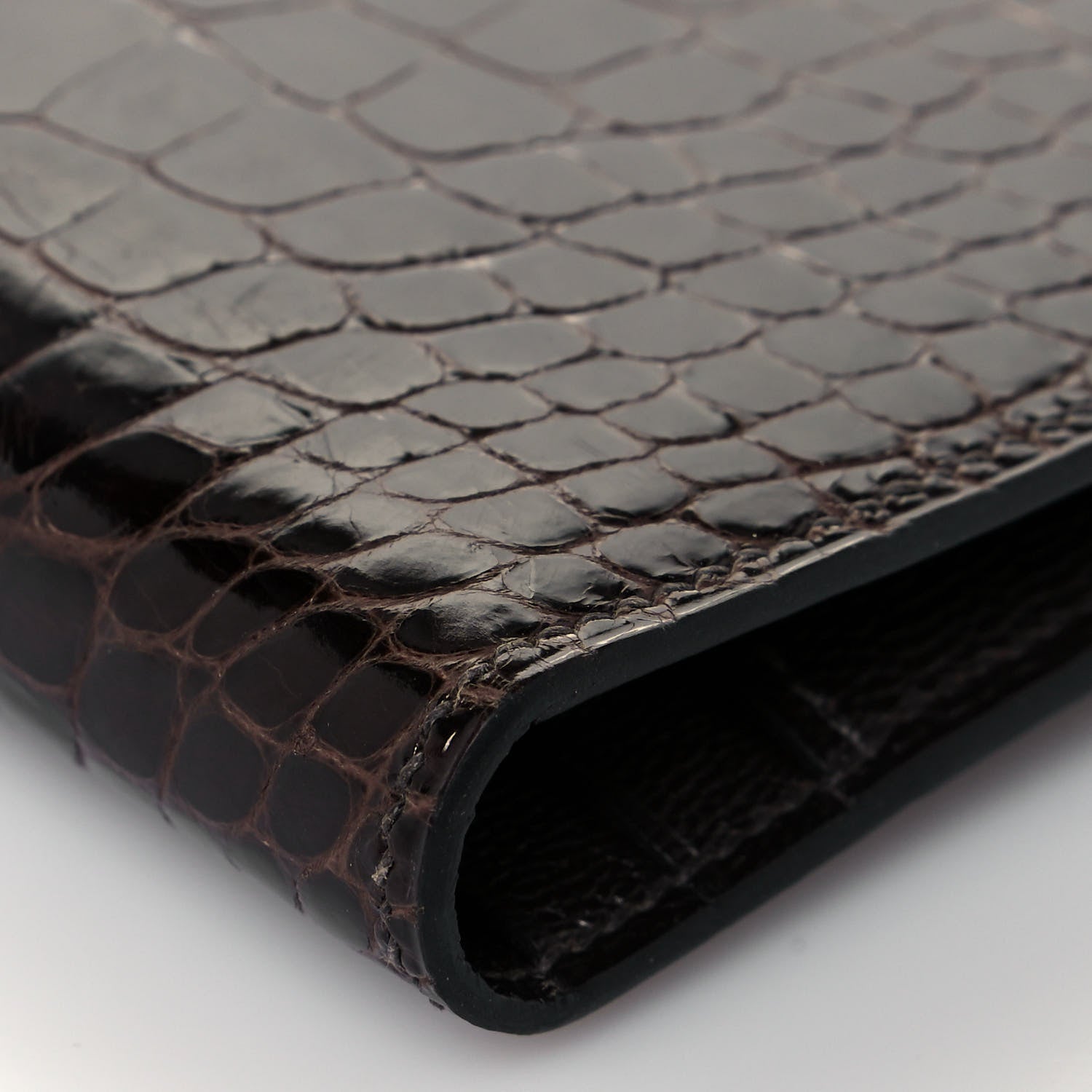 Hermes Shiny Niloticus Crocodile Bearn Wallet Macassar 8 of 11