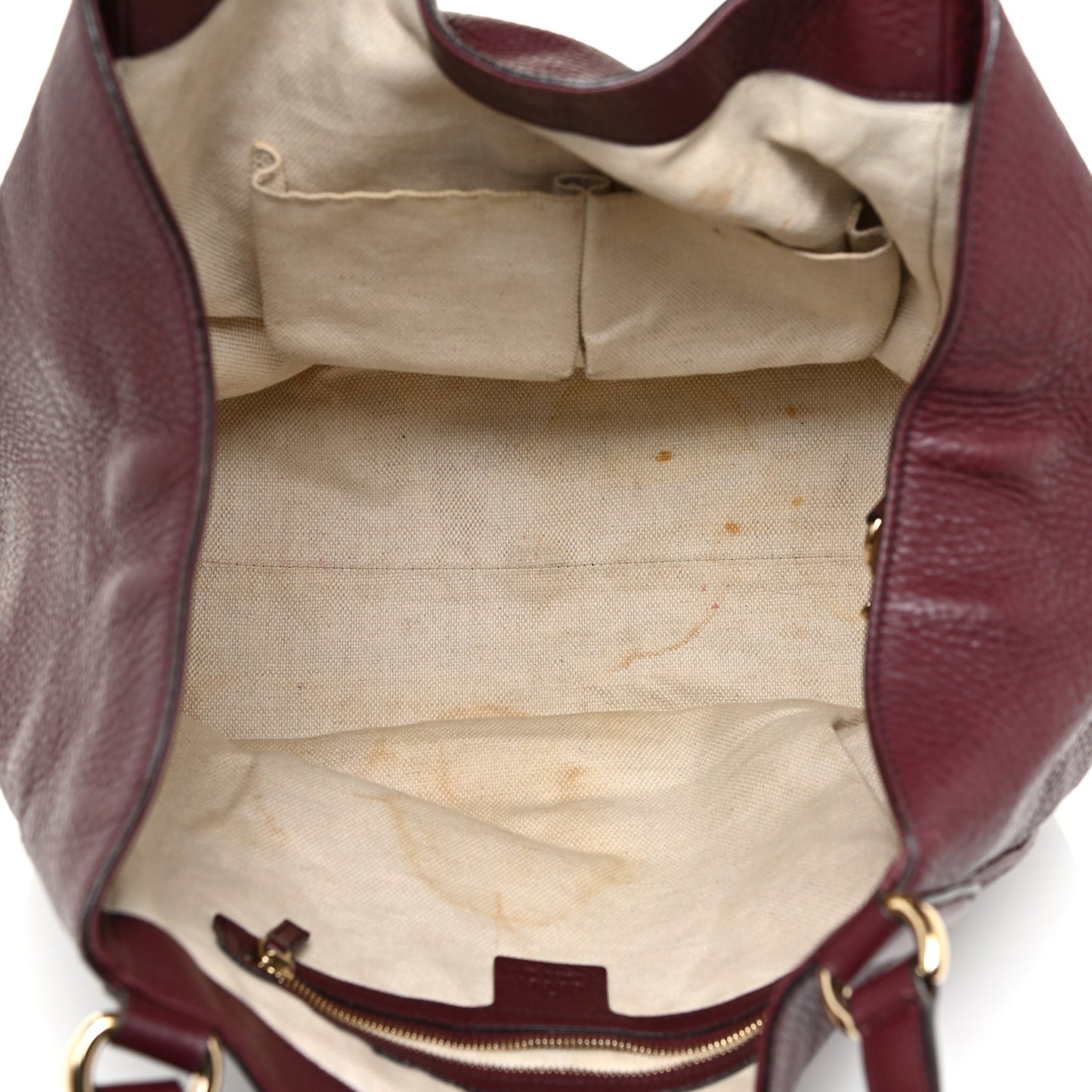 Pebbled Calfskin Medium Soho Shoulder Bag Bordeaux