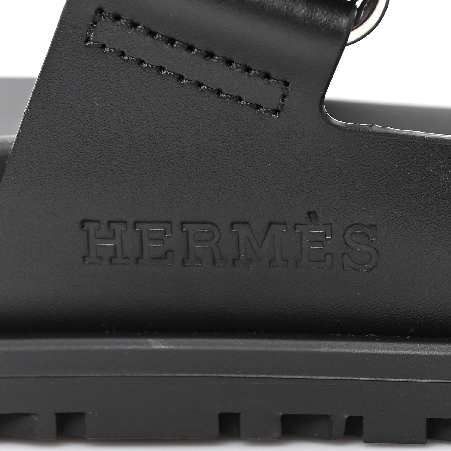 Hermes Calfskin Womens Chypre Sandals 36.5 Black 8 of 10