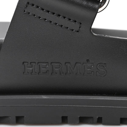 Hermes Calfskin Womens Chypre Sandals 36.5 Black 8 of 10