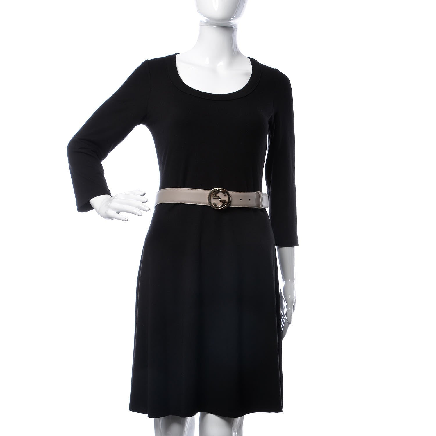 Gucci Moon Calfskin Interlocking G 37mm Belt 80 32 Storm Grey 2 of 8