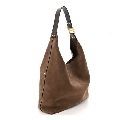 Chloe Suede Calfskin Marcie Hobo Bag Flannel Grey 3 of 9