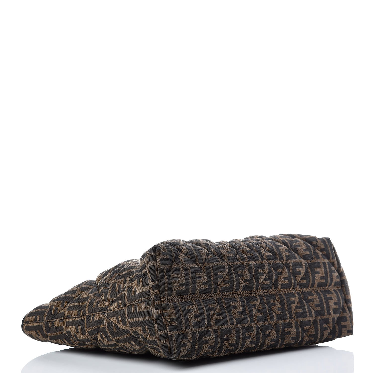 Fendi Zucca Quilted Medium Roll Tote Tobacco Black 5 of 10