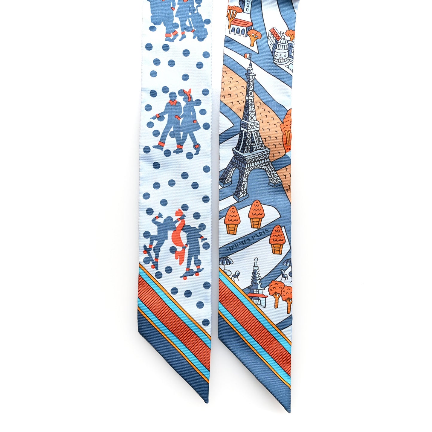 Silk Les Nouveaux Amoureux de Paris Twilly Ciel Blue Jean Orange