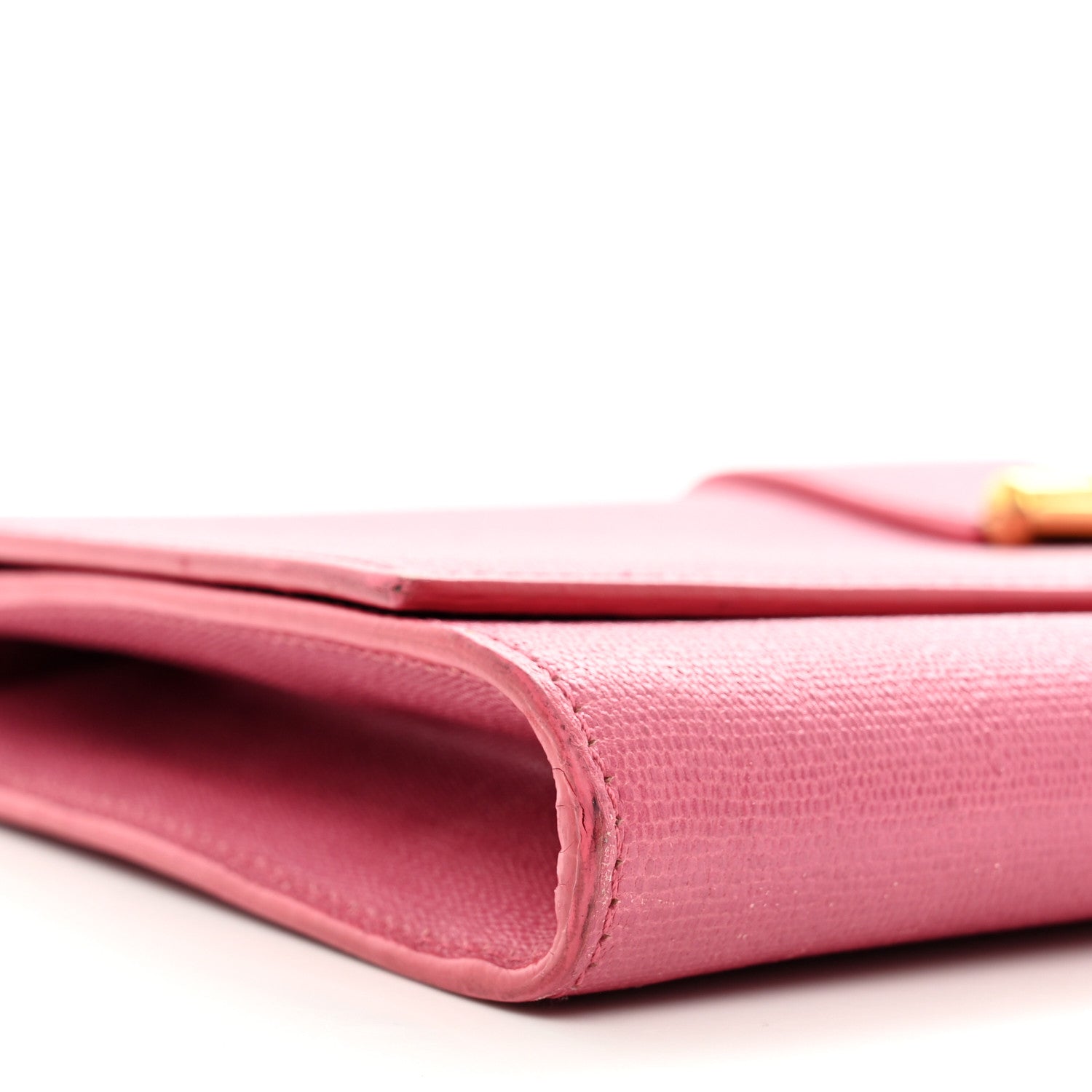 Saint Laurent Calfskin Classic Y Ligne Clutch Fuchsia 8 of 12