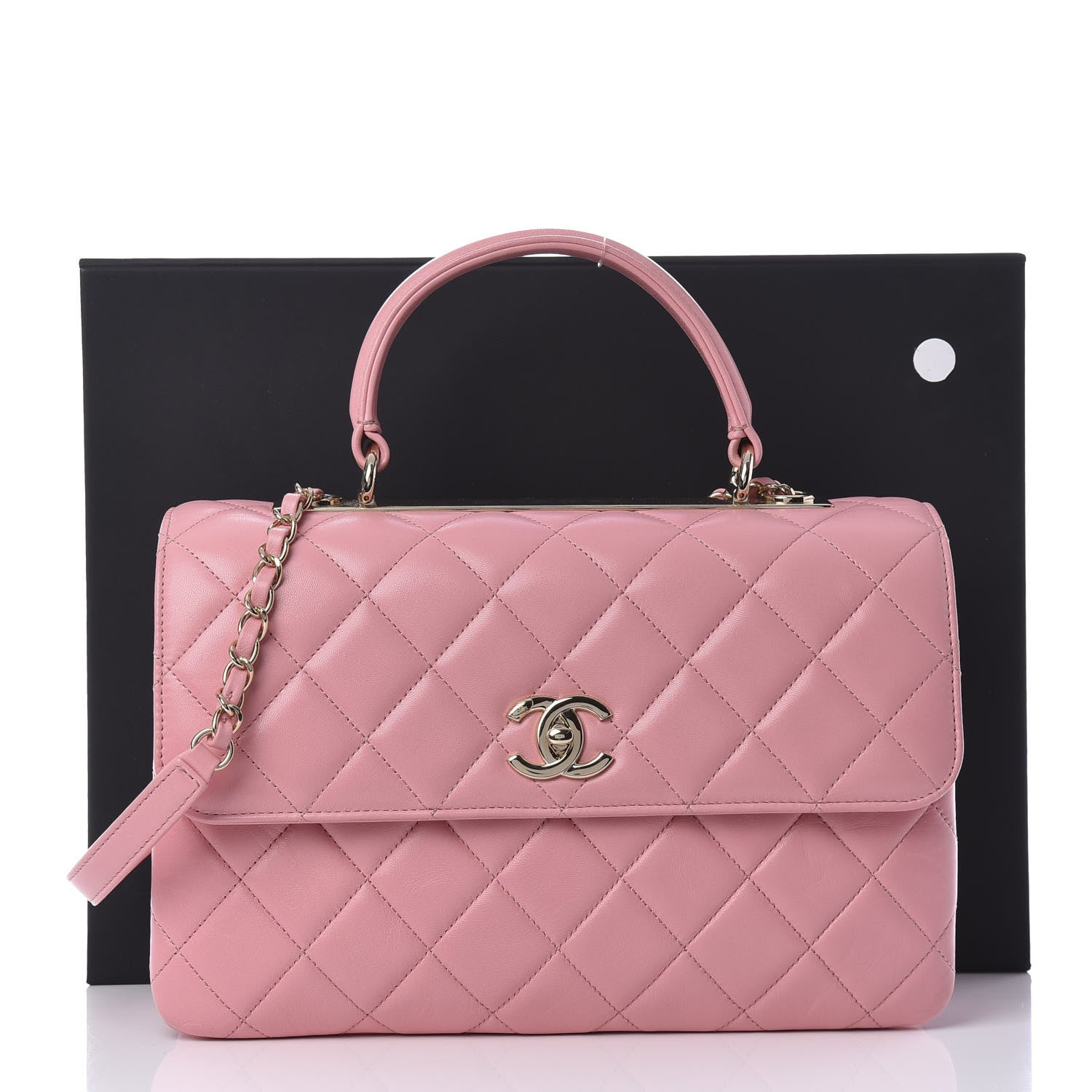 Chanel Lambskin Quilted Medium Trendy CC Flap Dual Handle Bag Pink 13 of 13