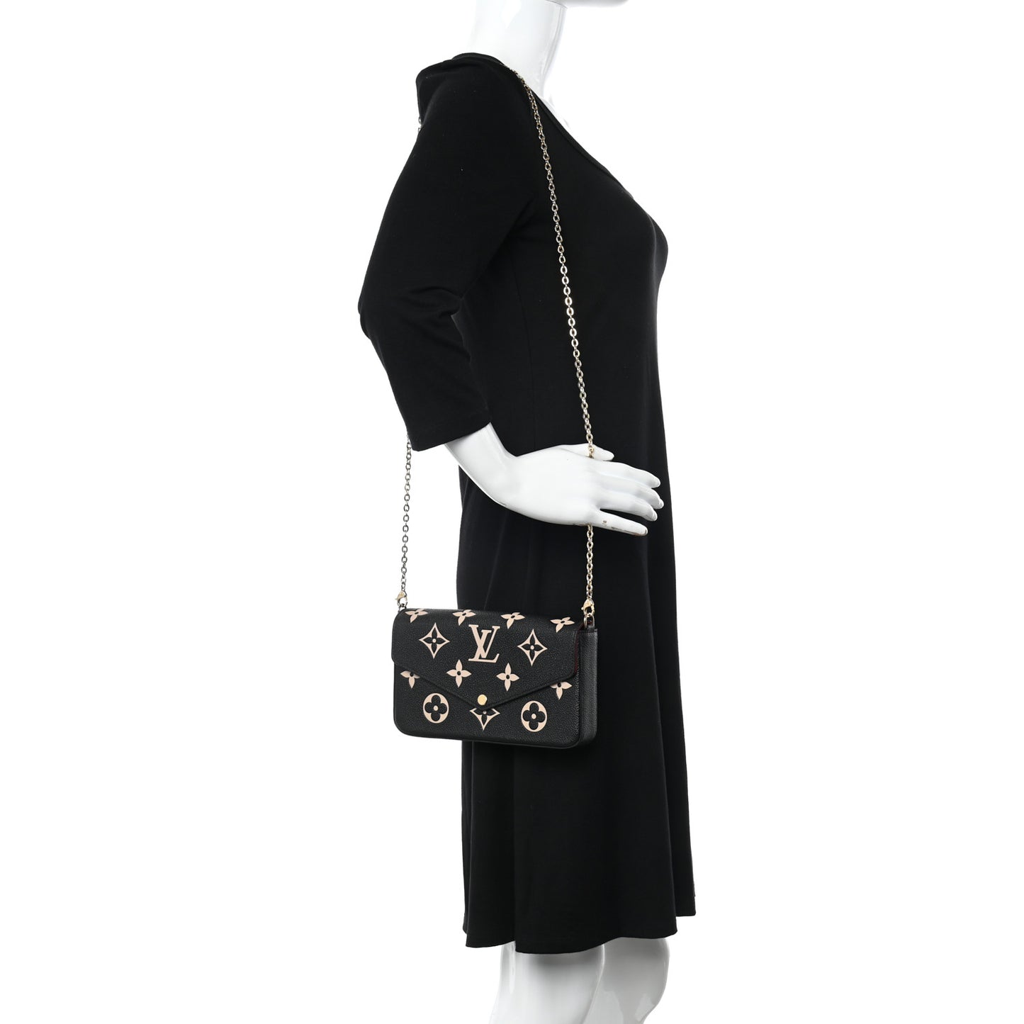 Empreinte Monogram Giant Felicie Pochette Black Beige