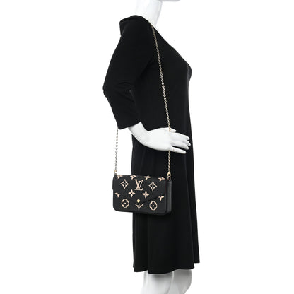 Louis Vuitton Empreinte Monogram Giant Felicie Pochette Black Beige 2 of 13