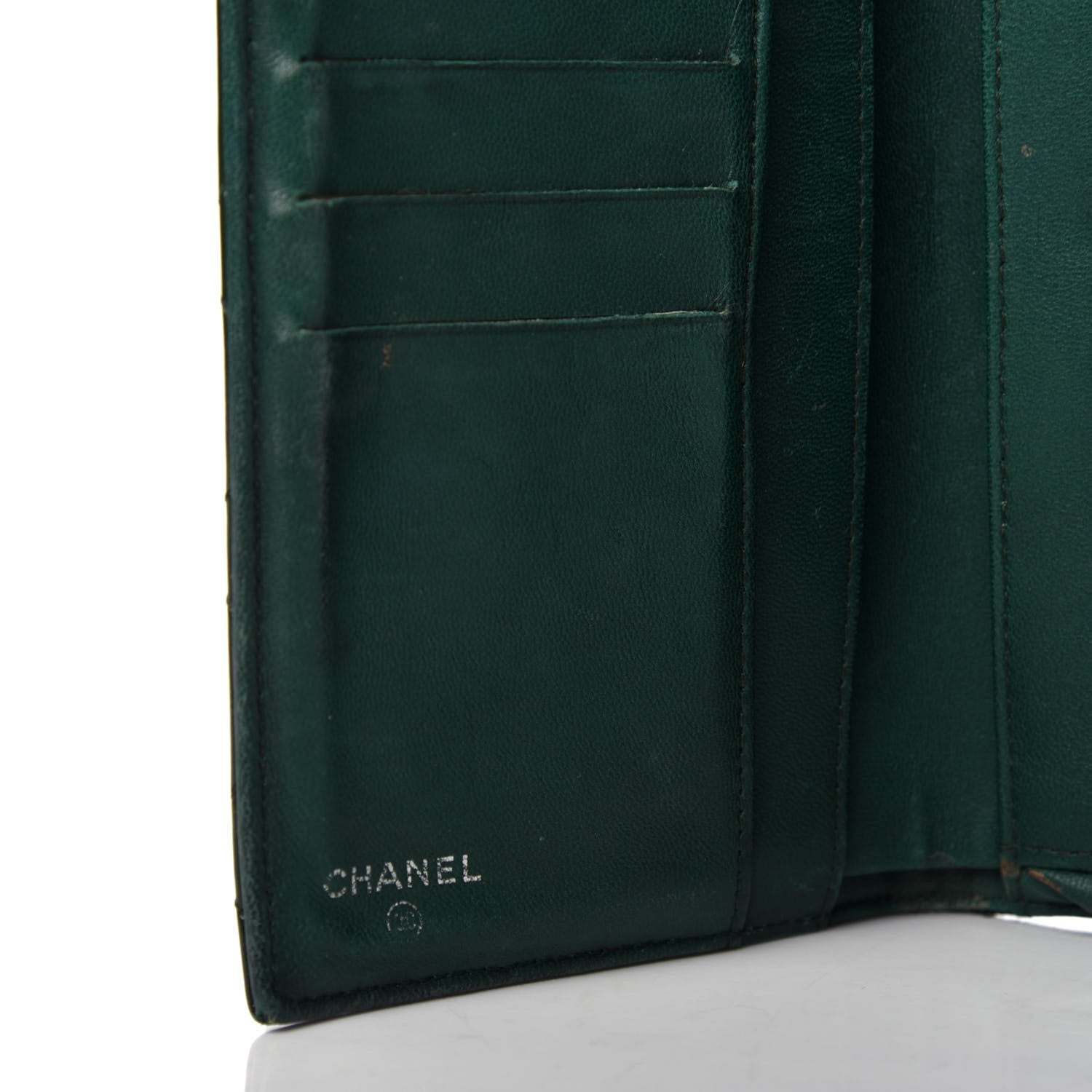 Chanel Patent Quilted Large Flap Wallet Green 6 of 9