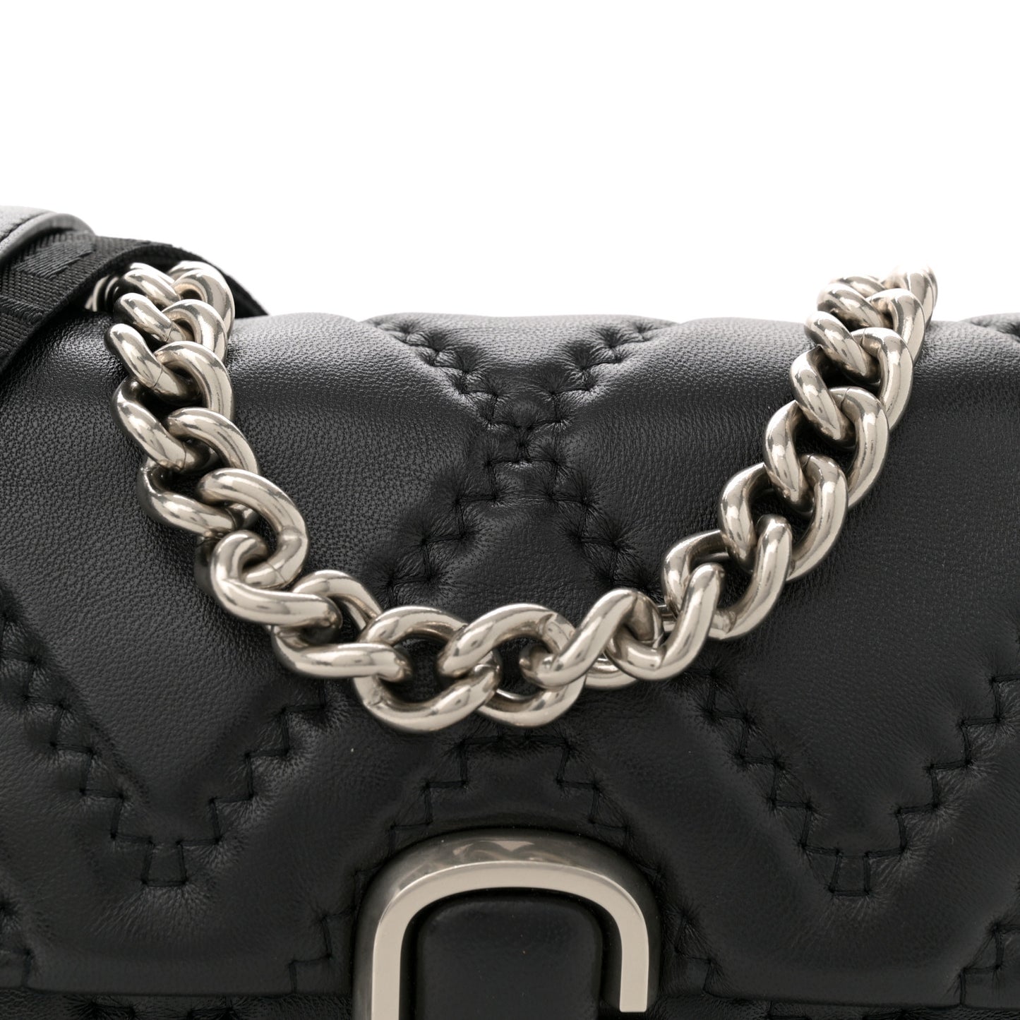 Lambskin Quilted J Marc Large Shoulder Bag Black