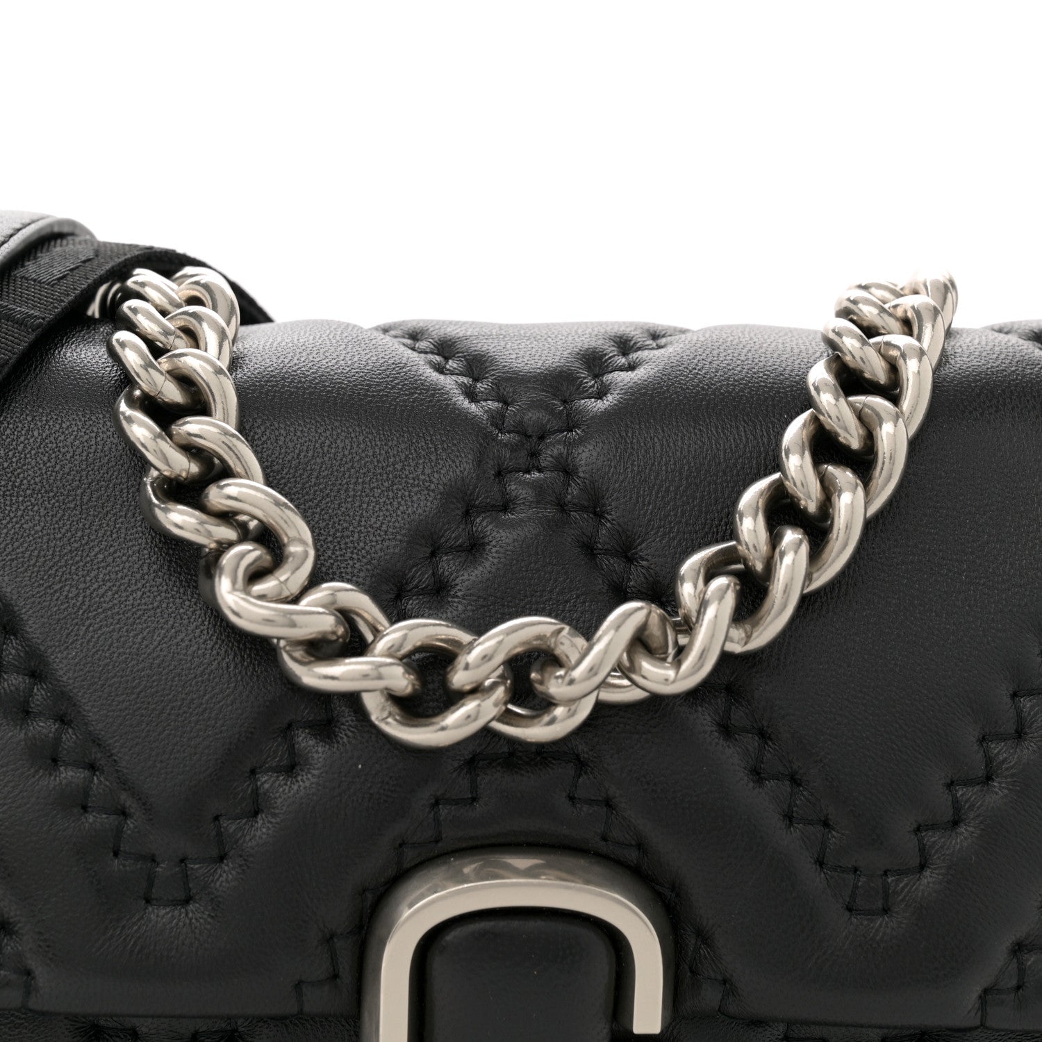 Marc Jacobs Lambskin Quilted J Marc Large Shoulder Bag Black 8 of 10