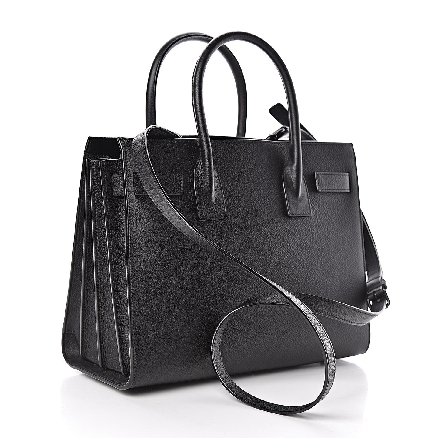 Grained Calfskin Baby Sac De Jour Black