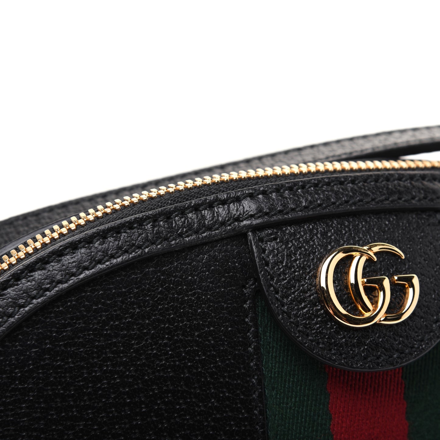 Calfskin GG Web Small Ophidia Dome Shoulder Bag Black