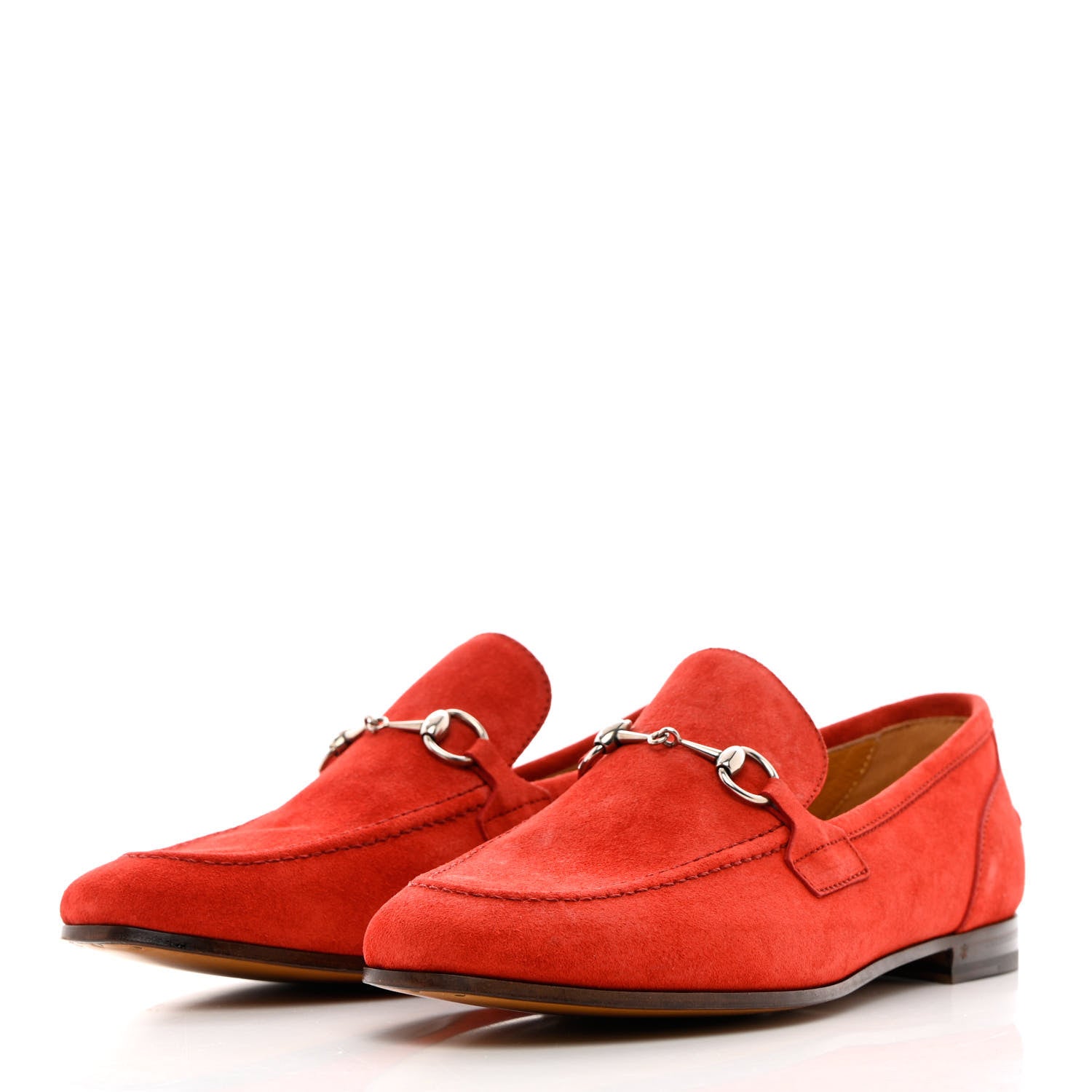 Gucci Suede Womens Jordaan Loafers 39 Red 3 of 17
