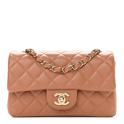 Chanel Lambskin Quilted Mini Rectangular Flap Brown 1 of 8
