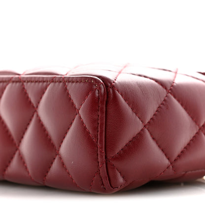 Chanel Lambskin Quilted Top Handle Slim Vanity With Chain Burgundy 10 of 11