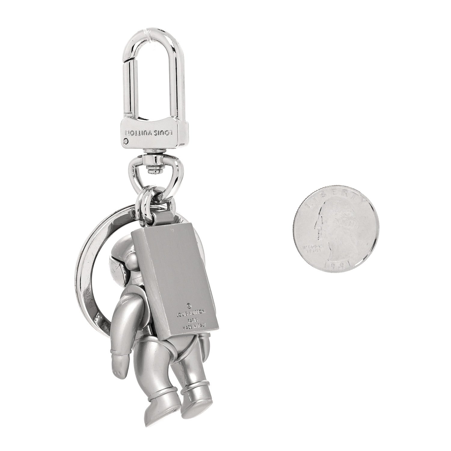 Louis Vuitton Metal Spaceman Figurine Bag Charm Key Holder Silver 2 of 5