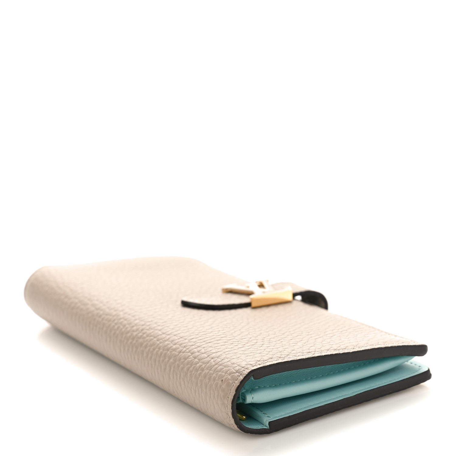 Louis Vuitton Taurillon LV Vertical Capucines Wallet Galet Aquamarine 4 of 8