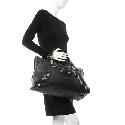 Balenciaga Agneau Giant 21 Silver Hardware Work Black 2 of 8